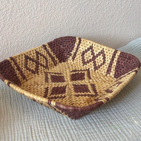 Artisan Woven Brown and Tan Basket - Picture 5 of 6